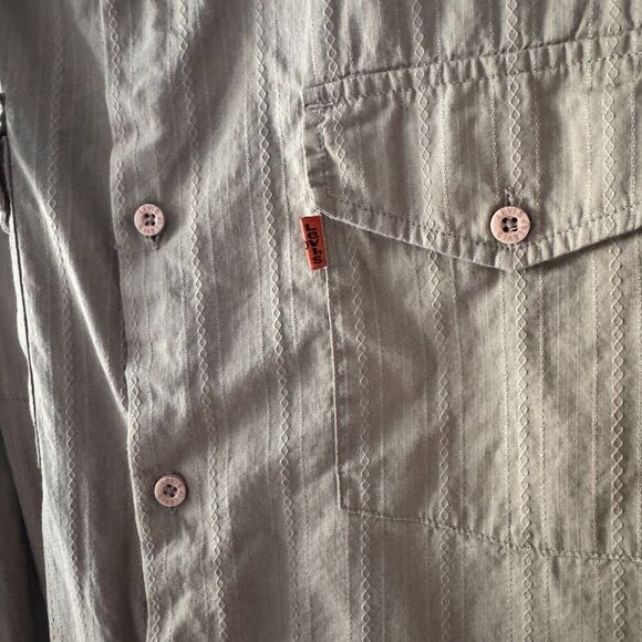 Levis 3xl 100% cotton tan mens casual button down shirt - Picture 4 of 4